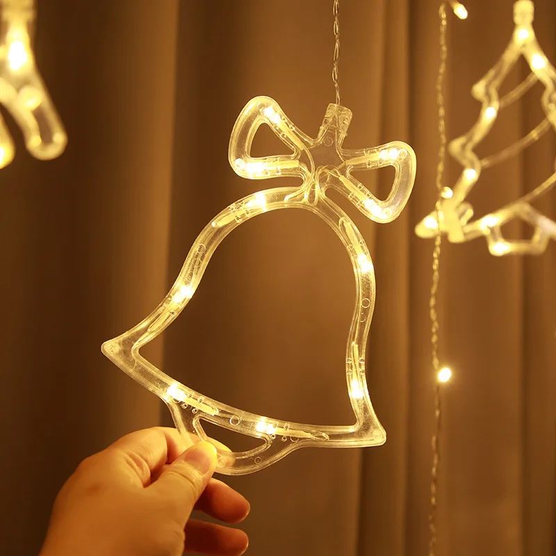 LED Star Lamp Curtain Garland Fairy String Lights Christmas Decoration Outdoor For Holiday Wedding Party 2024 New Year Decor