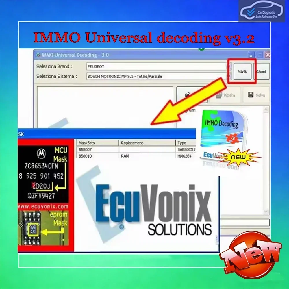 EcuVonix 3.2 IMMO Universal Decoding V3.2 2026 Hot Sell Car Keygen Unlimited Crack Remove IMMO off with Send Link Feature
