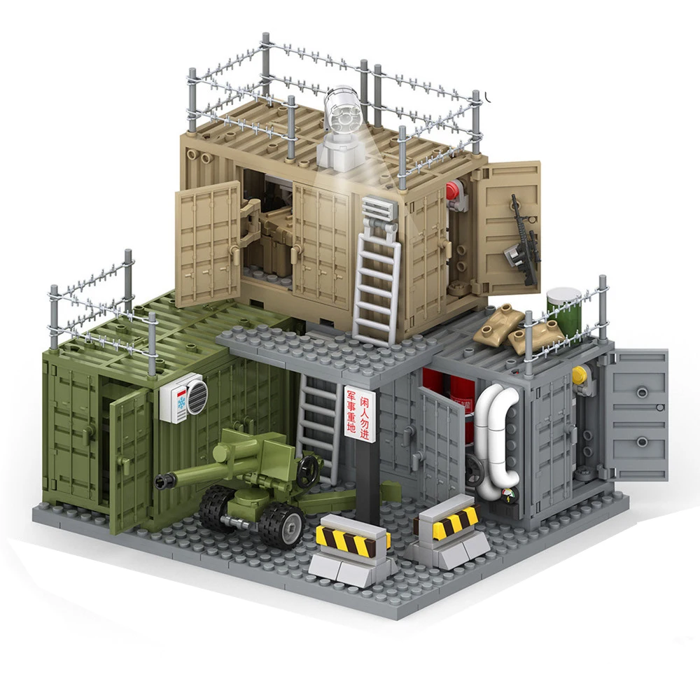 Bloques de Construcción de Modelo de Base de Armas de Contenedor de Policía SWAT, Soldados Militares del Ejército de la Segunda Guerra Mundial, Juguetes para Niños