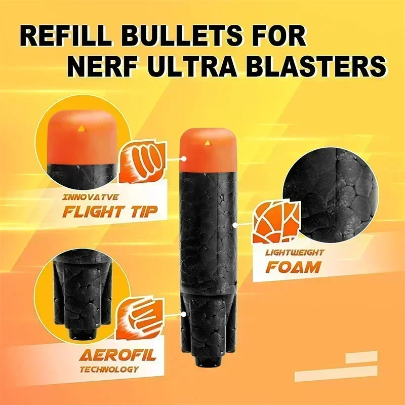 Nerfss Ultra 장난감 총 리필 팩을위한 80PCS 새로운 검은 총알 다트 스나이퍼 게임의 궁극적 인 울트라 블래스터 호환