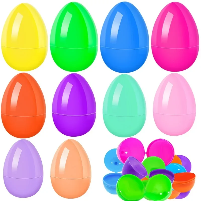 Fillable Easter Eggs Color Plastic Opening Eggshell Home Party Easter Decor Candy Gifts Packing Box Hunt Game Kids Gift Supplies