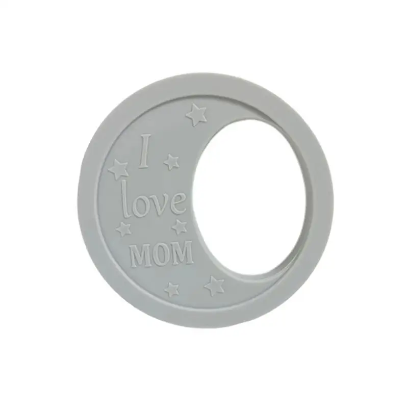 

U13F Baby Moon Teether Ring Silicone Beads Molar Soother Nursing Teething