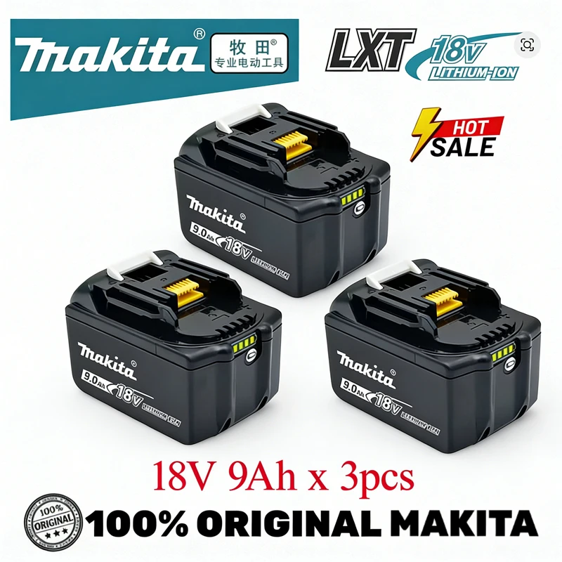 

Genuine Makita18V 9Ah 6Ah 5Ah Rechargeable Battery Makita Power Tools Li-ion Replacement 18v Battery+charger+electric drill