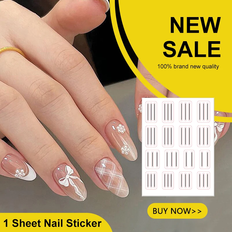 1 Sheet Transparent French Manicure Guide Stickers Strong Adhesive Nail Art Decals French Manicure DIY Stencil 3D Styling Tools