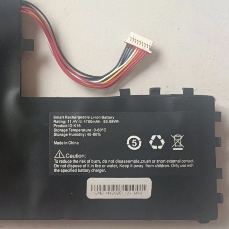 For BEEX K16 Laptop Replace Battery 11.4V 53.58Wh 4700mAh 9-pin 9-wire For Byone K16 Notebook