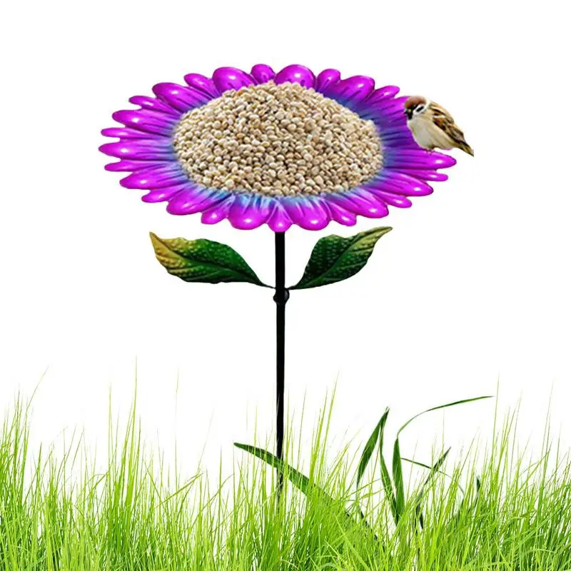 

Outdoor Bird Feeder Flower Bird Feeder Metal Flower Tray Waterer For House Yard Deck Patio Garden Outside Birdbaths