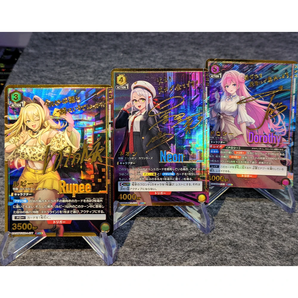 6Pcs/set Anime WS Collection SSR Cards Goddess of Victory Nikke Hongryeon Signature Card Gilding Refractive Color Flash Gifts