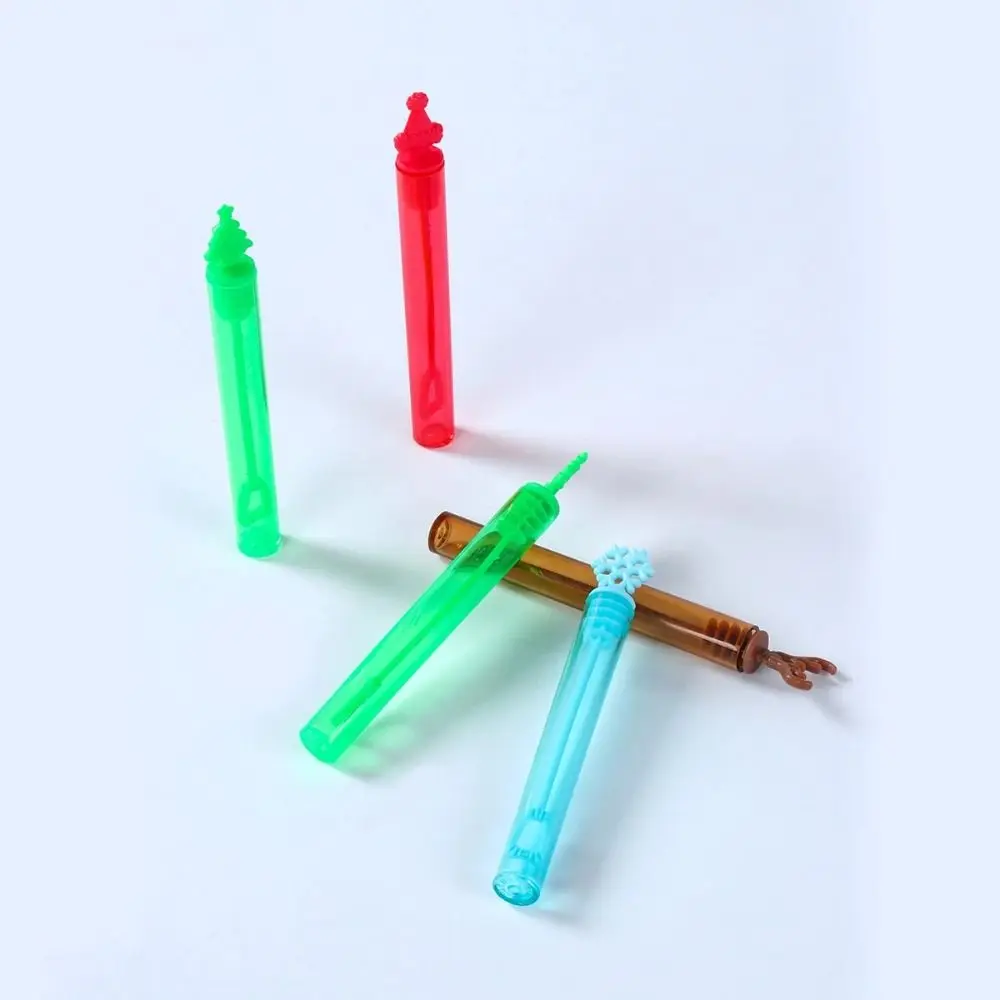 10pcs New Christmas Wand Tube New Year Xmas Tree Bubble Wands Navidad Gifts Kids Empty Bottles