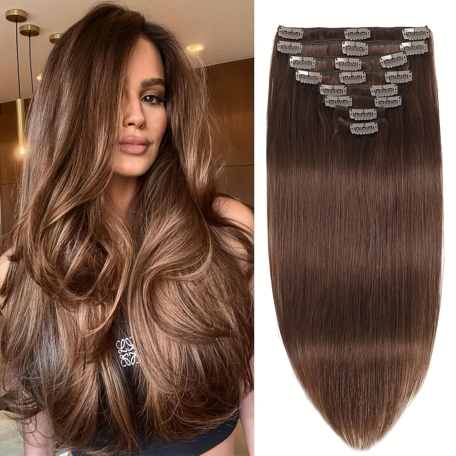 

Наращивание волос на клипсе, настоящие человеческие волосы, бесшовные зажимы из настоящих человеческих волос для женщин, заколка для человеческих волос Remy для наращивания