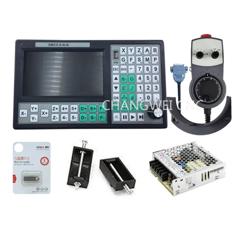 5-Axis Offline CNC Controller SMC5-5-N-N 500Khz Mach3 USB 500KHz G Code 2N.M Stepping Servo Motor Driver 2 HSS57 57J1880EC-1000