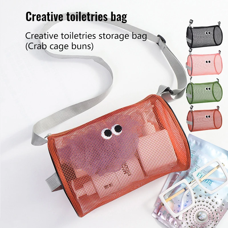 Travel Breathable Mesh Waterproof Cosmetic Bag Toiletries Organizer Hanging Drain Bag Beach Handbags Swim Storage Crossbody Bags