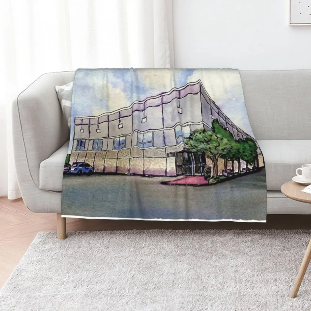 Pam's Watercolor Painting The Office Throw Blanket decorative Designers Bed Sofa Decorative Beds Soft Blankets