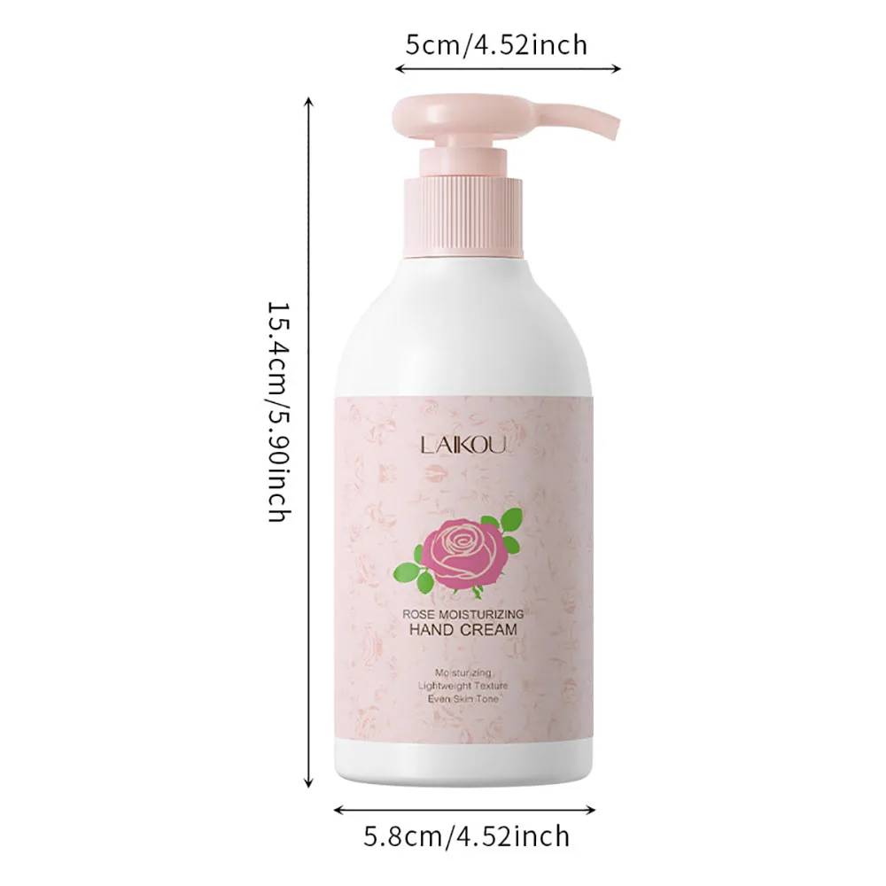 

LAIKOU 220ml Rose Hand Cream with Shea Butter, Rose Extract Even Skin Tone Moisturizer, Fast Absorbing Hydrating Hand Lotion