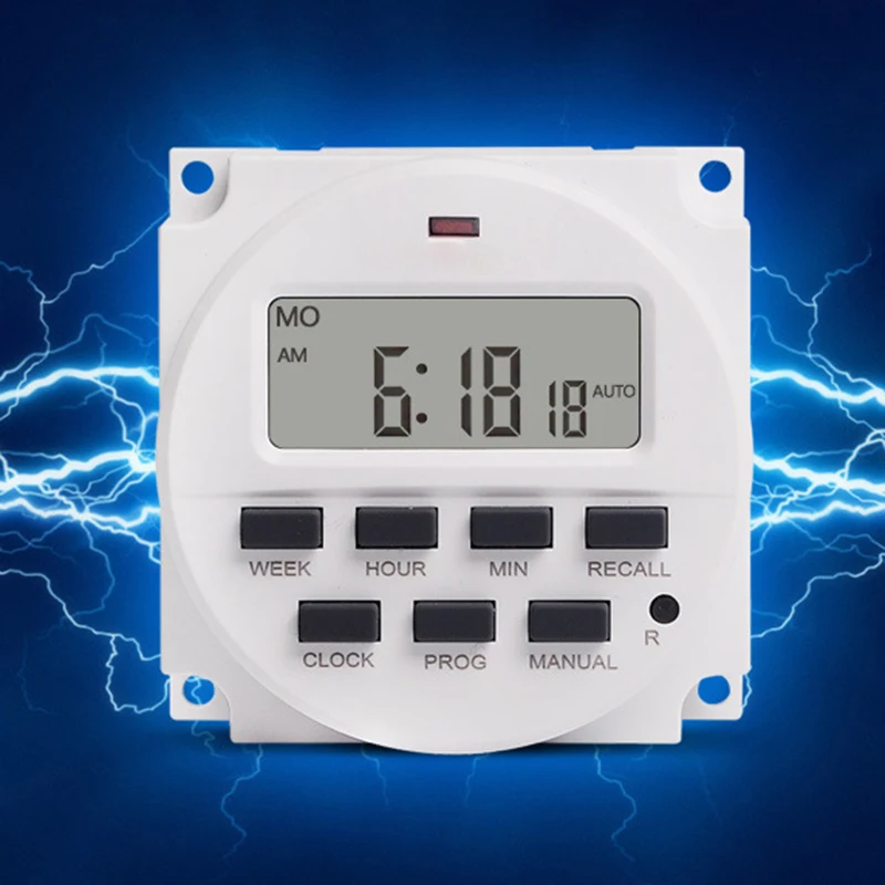 1/2PCS DC 12V 24V 110V 120V 220V 230V Volt Output Digital 7 Weekly Programmable Timer Switch Time Relay Control