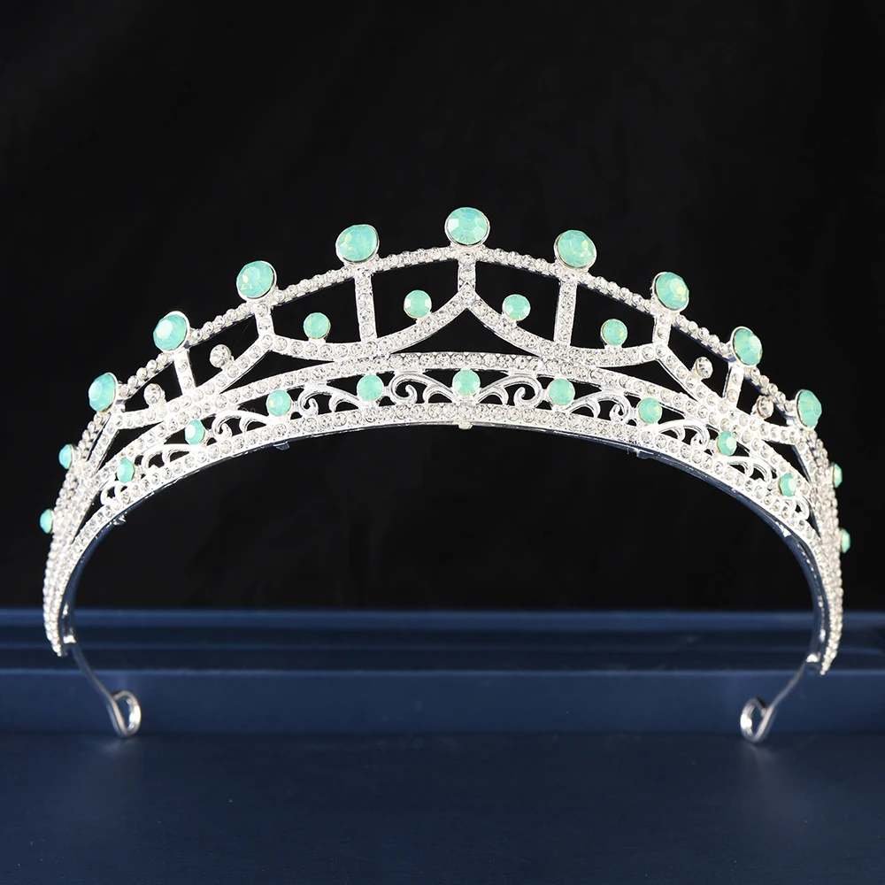 

Luxury Women Tiara Excellent Bridal Gem Crystal Wedding Crown Colorful Queen Tiara For Party Jewelry Hair Accessories