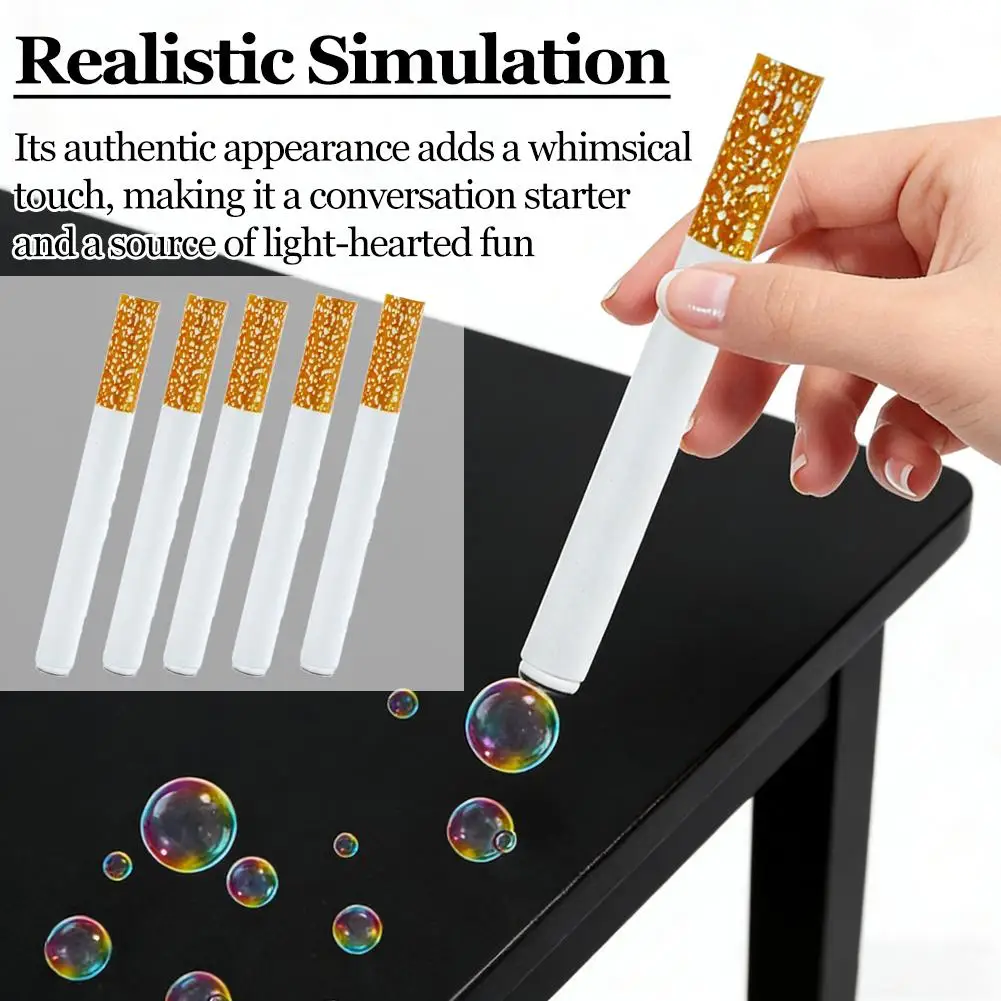 Brinquedo de Bolhas em Forma de Cigarro, Item Realista de Liga, Novidade Portátil, Diversão para Festas, Iniciador de Conversas, Mágica Instantânea de Bolhas