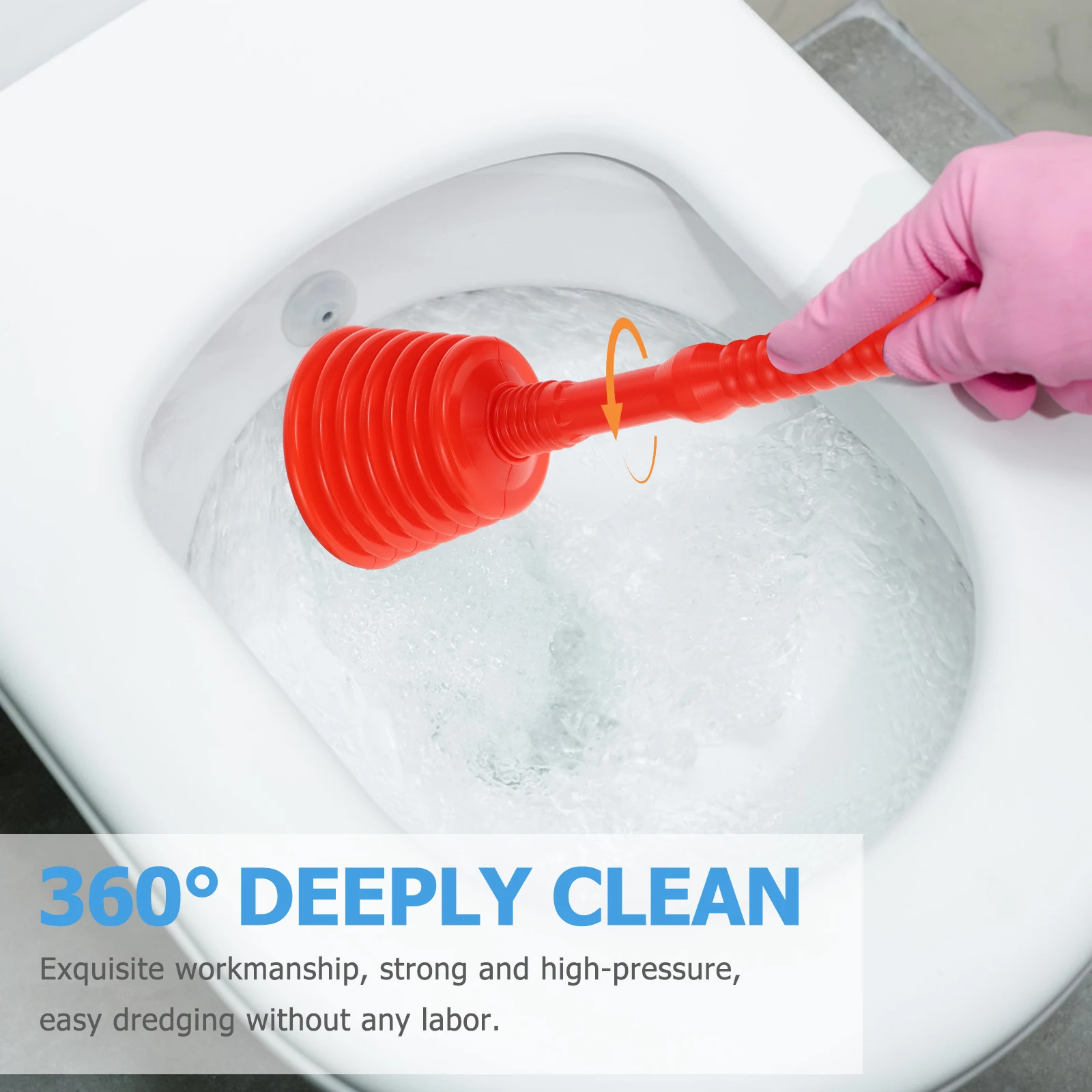 

2 pcs Rubber Plunger Set Sink Sewer For Bathroom Clogging Suction Cup Tool Practical Drain Cleaner