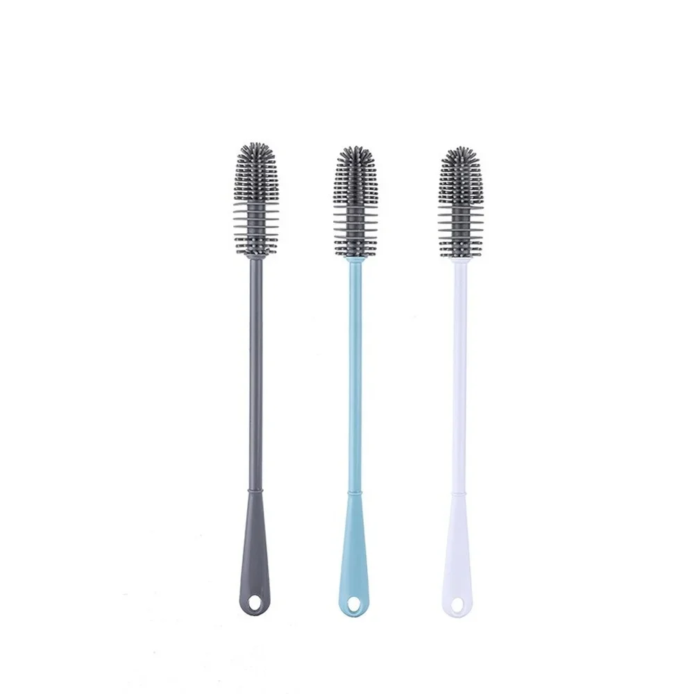 Silicone Milk Bottle Brush Long Handle Cup Brush Handheld Soft Head Food Grade Watering Kitchen Household Cleaning Brushes
