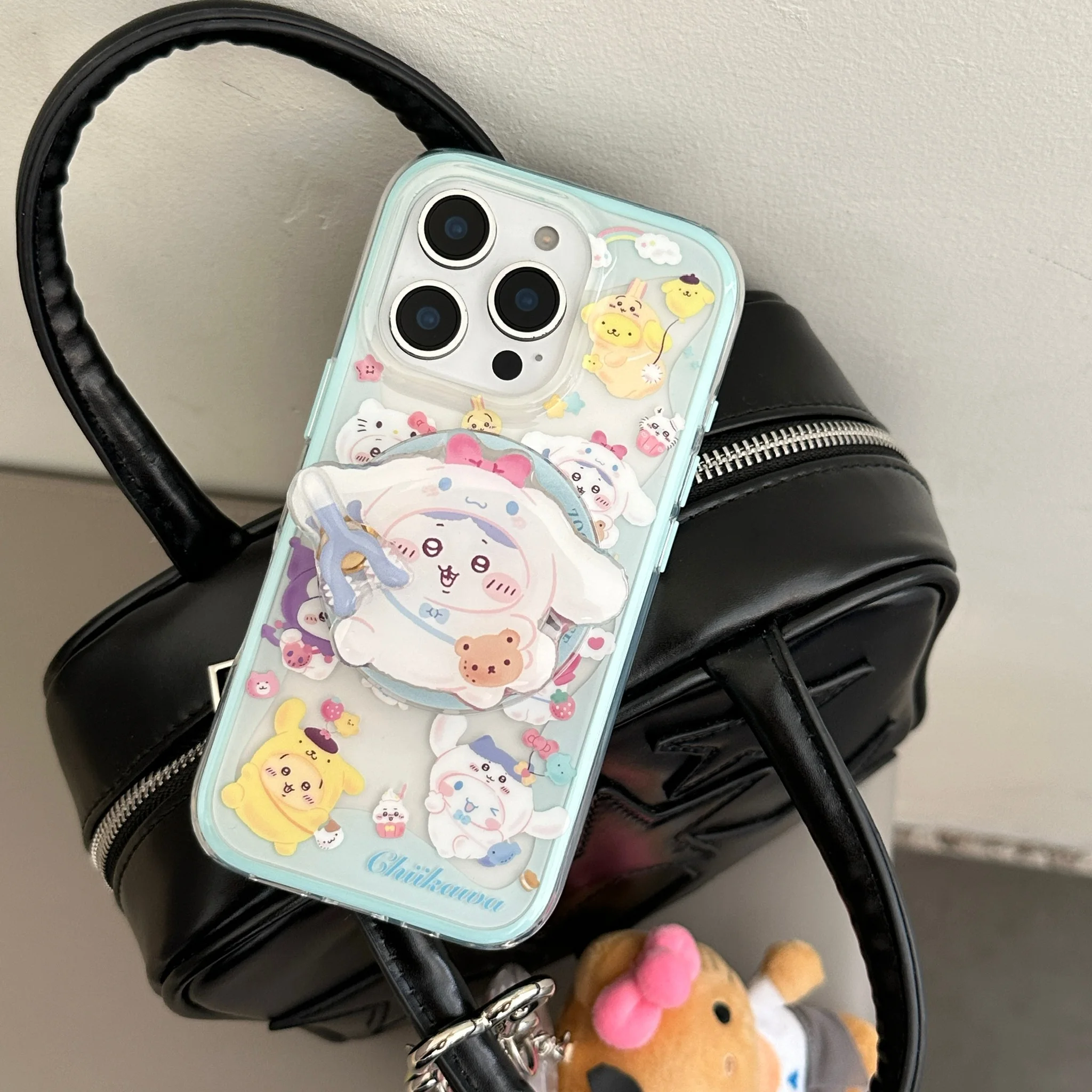 

Cute Cartoon Sanrio Hello Kitty Y2K Magnetic Bracket Mobile Phone Case for IPhone 16ProMax 16 15 14 13 ProMax Phone Case