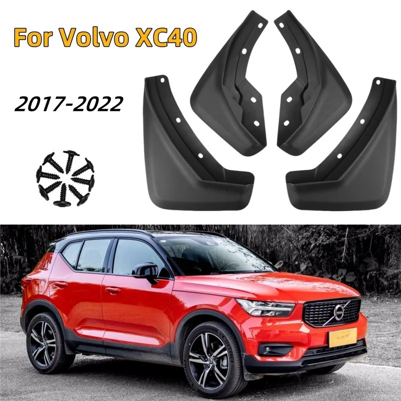 4pcs/set Mudguards Mud Flaps for Volvo XC40 2017 2018 2019 2020 2021 2022 Car Auto Styline Front Rear Car Refit Parts