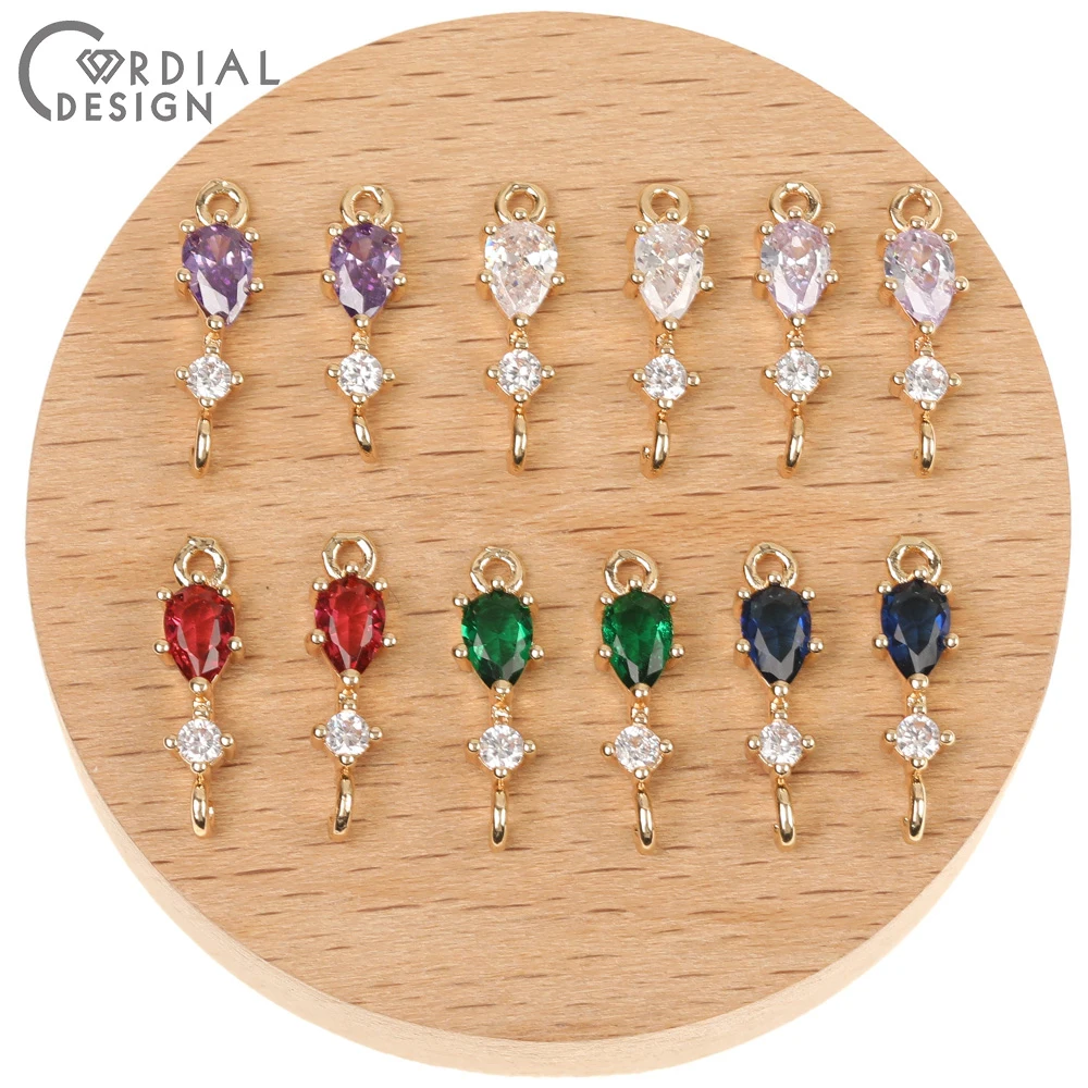

Cordial Design 100Pcs 5*18MM Earrings Accessories/Hand Made/Charms/CZ Connectors/DIY/Drop Shape/Jewelry Findings & Components