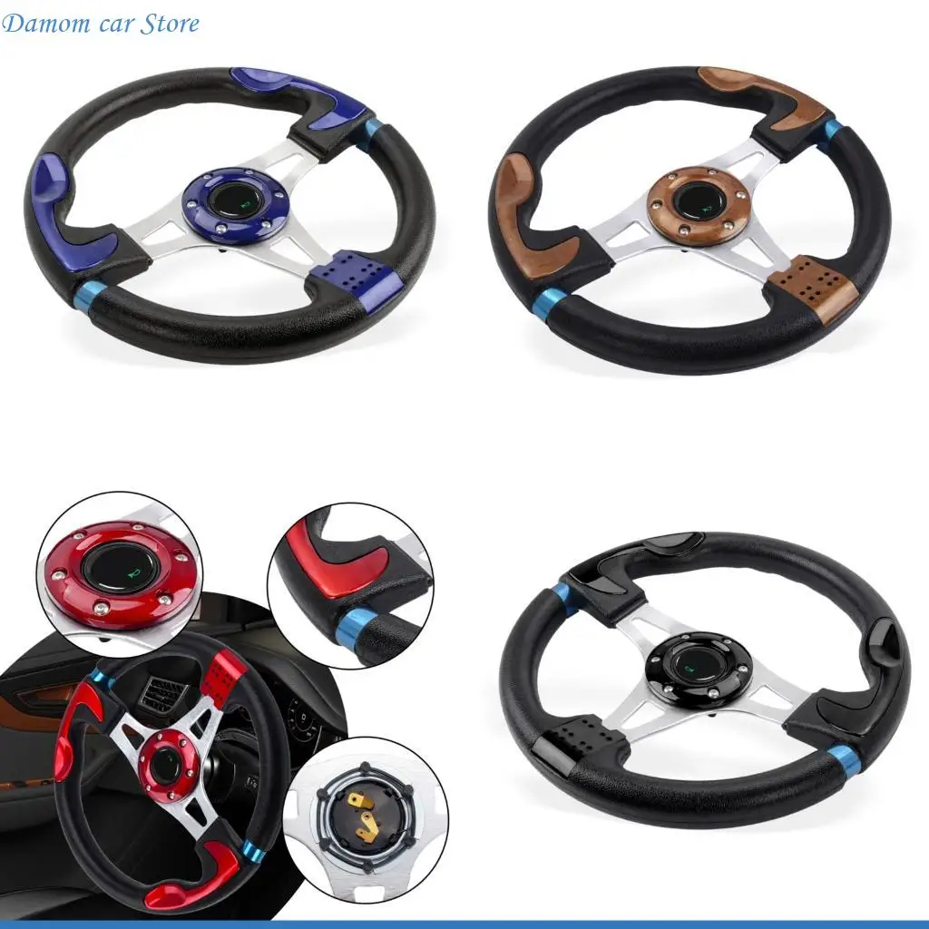 

A2UC Universal 320mm Steering Wheel Textured PU Grip Lightweight Construction Effortless Installation