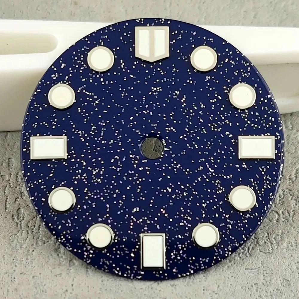 28.5mm Star Watch dial c3 Super Blue luminous for NH35 automatic movement assembly blue red Single calendar watch accessories