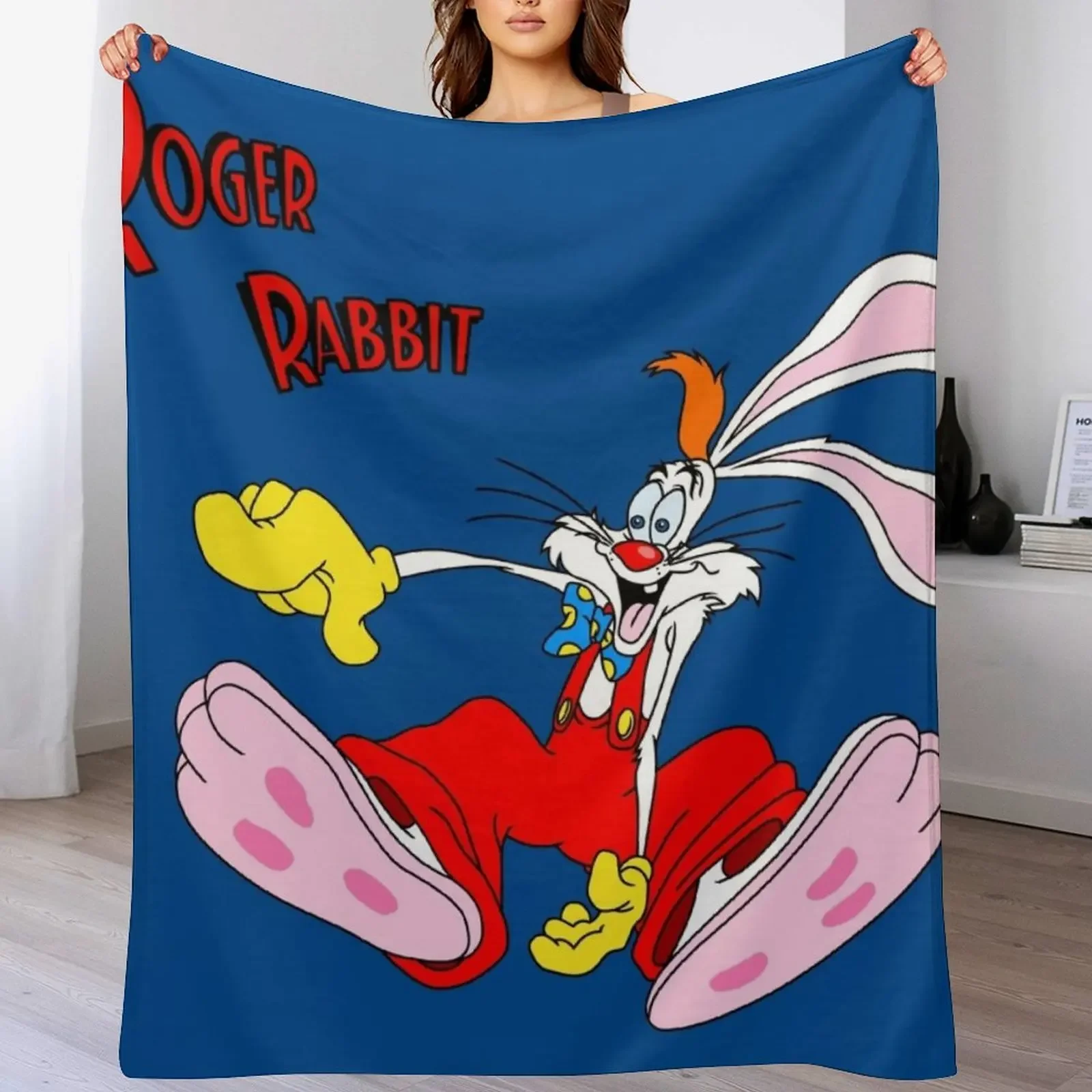 Roger Rabbit I Throw Blanket Plush Plaid on the sofa wednesday Blankets