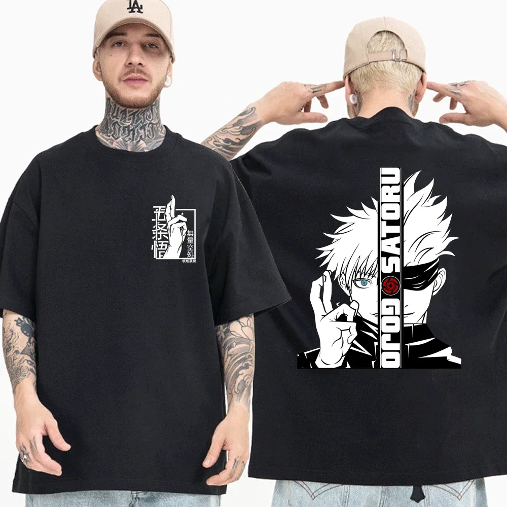 Popular Anime Satoru Gojo Cool Graphic Printed T-Shirt Teen Fashion Outdoor Street T-Shirt Loose Y2K Harajuku Summer T-Shirt