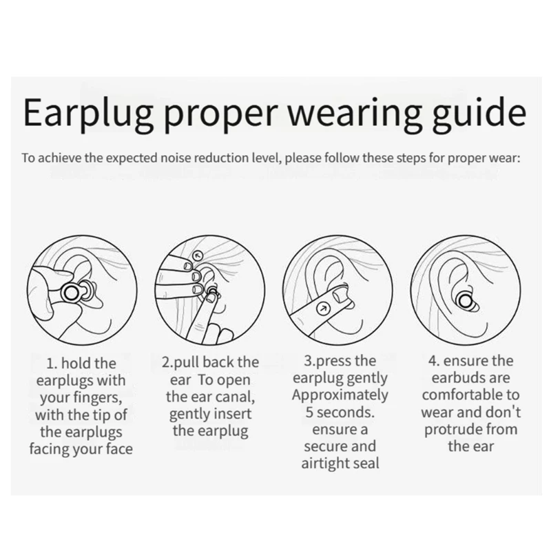 Noise Cancelling Earplugs In Storage Box Hearing Protections Ear Plug For Adults