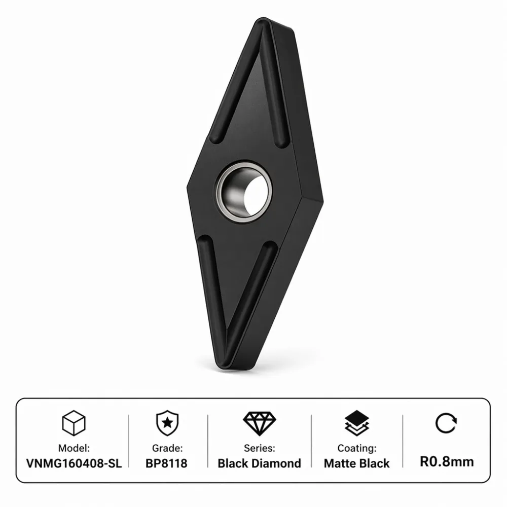 VNMG160404-SL VNMG160408-SL Original Blade Rhombus Outer Circle Machining  Steel Lathe Insert Applicable Hardness: HRC ≤55