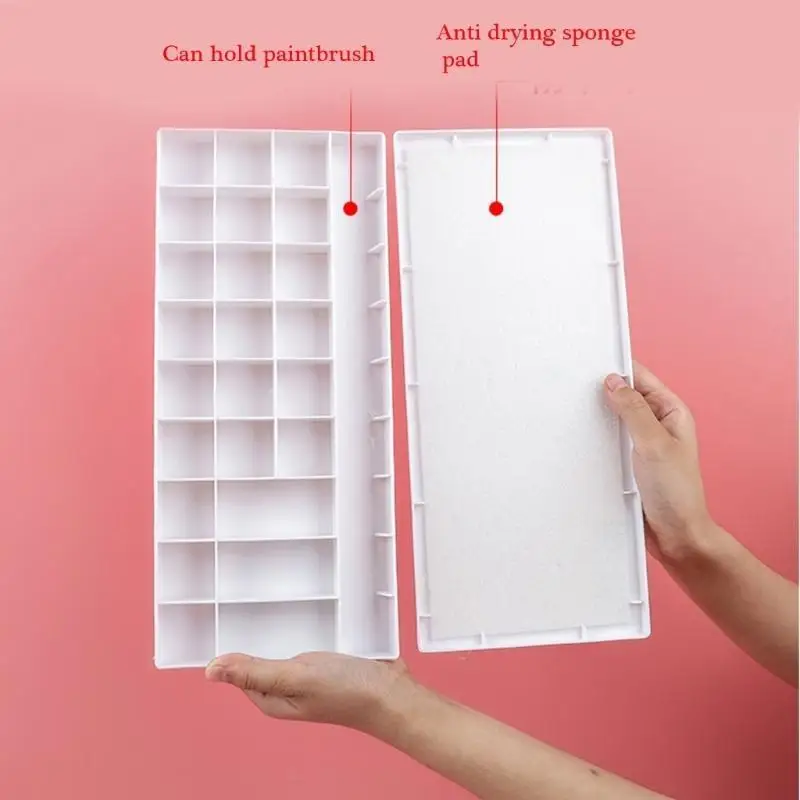 R53C Watercolor Paint Box with Lid 24 Well 36 Well Travel Paint Case Paint Tray