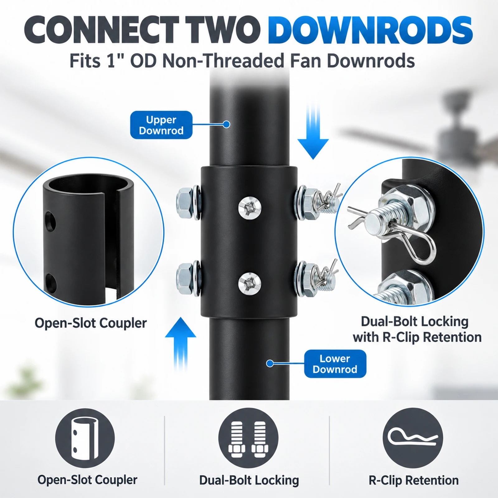 ก้านต่อพัดลมเพดาน 12 นิ้ว / 24 - Ceiling Fan Downrod 24 Inch บทวิจารณ์และราคา
