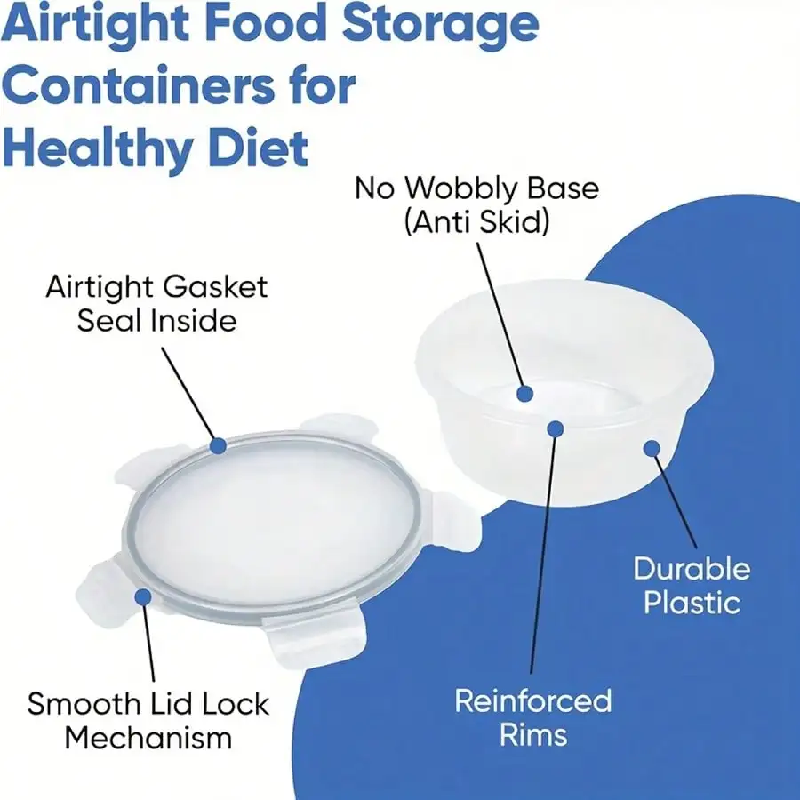 24‑Piece Meal Prep Food Containers Set, Reusable Bento Boxes with Leak‑Proof Airtight Lids, Portable Storage Containers for Lunch, On‑the‑Go Meals & Leftovers view 2