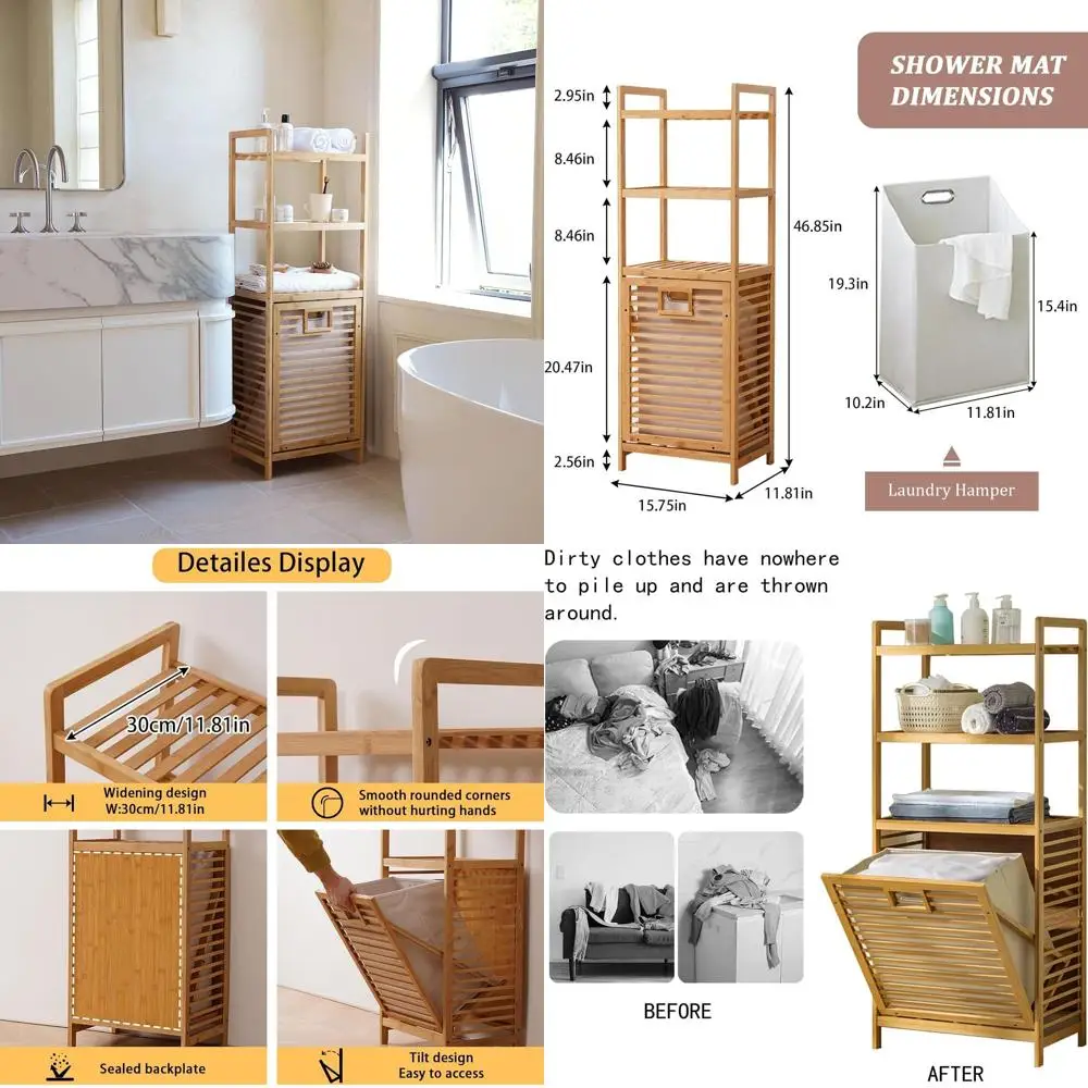 

Трехуровневая корзина для белья без вкладышей, компактный органайзер для хранения в ванной и прачечной