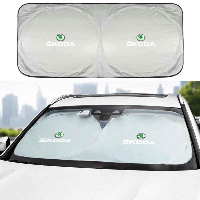 Car Windshield Sun Shade Visor UV Protection Shield For Skoda Octavia Superb Rapid Kodiaq Karoq Fabia Kamiq Roomster Citigo