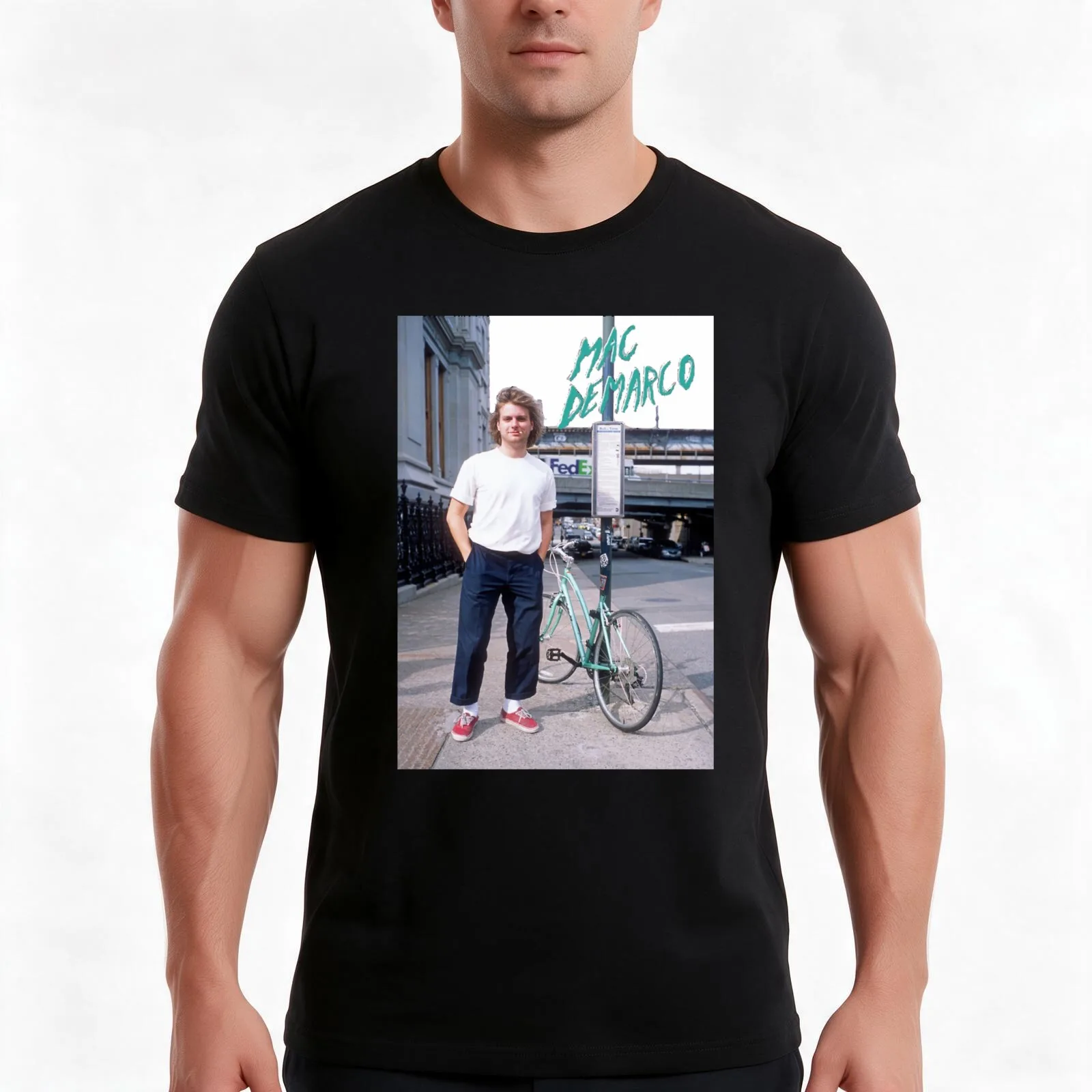 bicycle marco T-Shirt, Summer Casual Cotton Tee, Oversized Streetwear Tops, Vintage Graphic Print, Loose Fit Short Sleeve