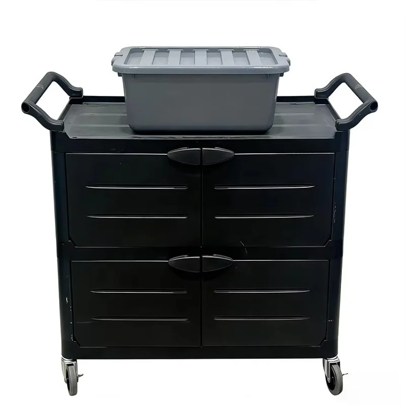 Plastic aluminum alloy two-story restaurant service cart Hotel room multipurpose cart 10 liters capacity