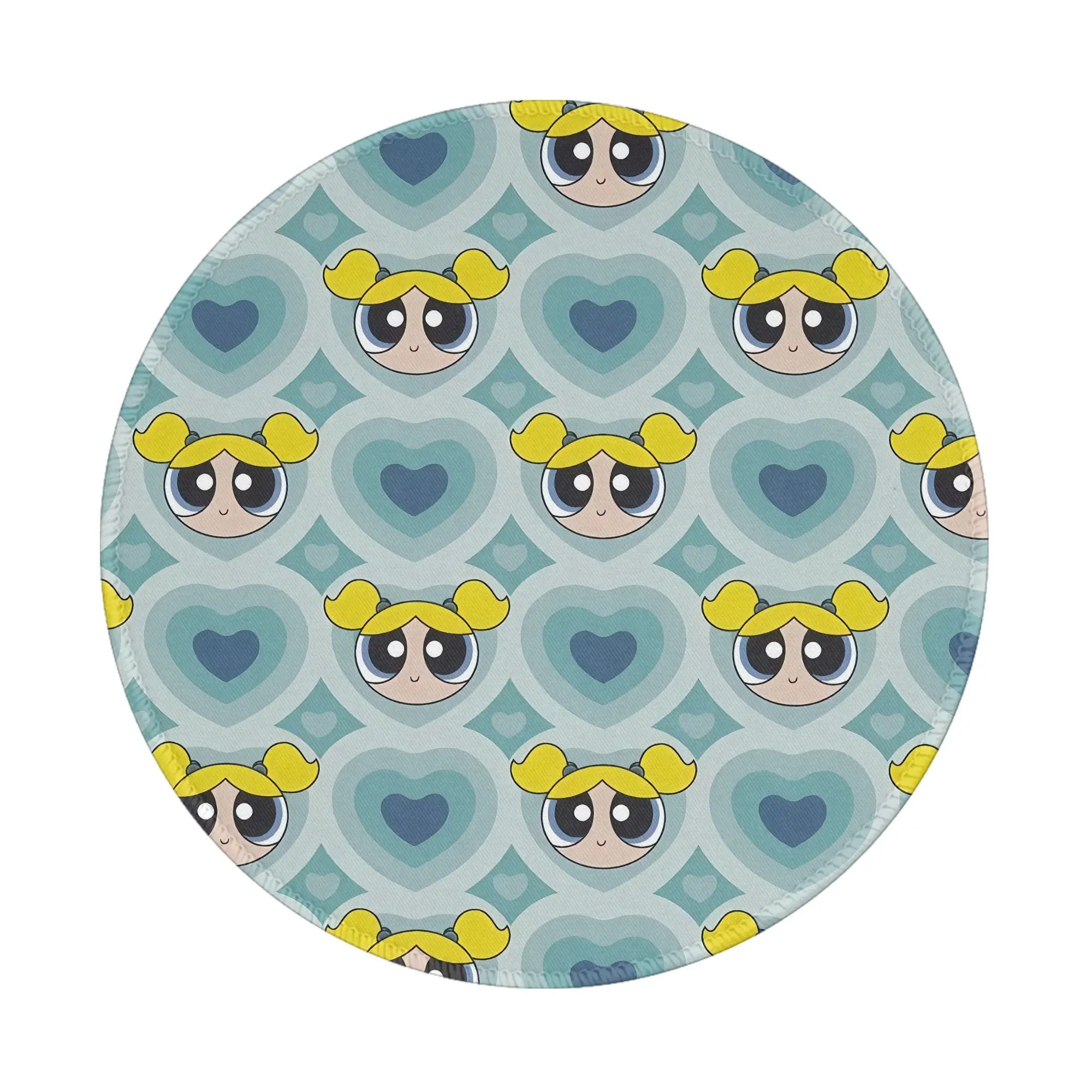 

Powerpuff Girls 8in Round Mouse Pad Desk Pad Laptop Mouse Mat for Office PC Computer Keyboard Non-Slip Rubber Desk Mat
