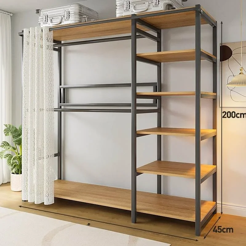 

Durable Steel Frame Wardrobe Simple Assembly Curtain Bedroom Clothes Hanger Ra Full Closet Home Use Busin Sle Insulate...