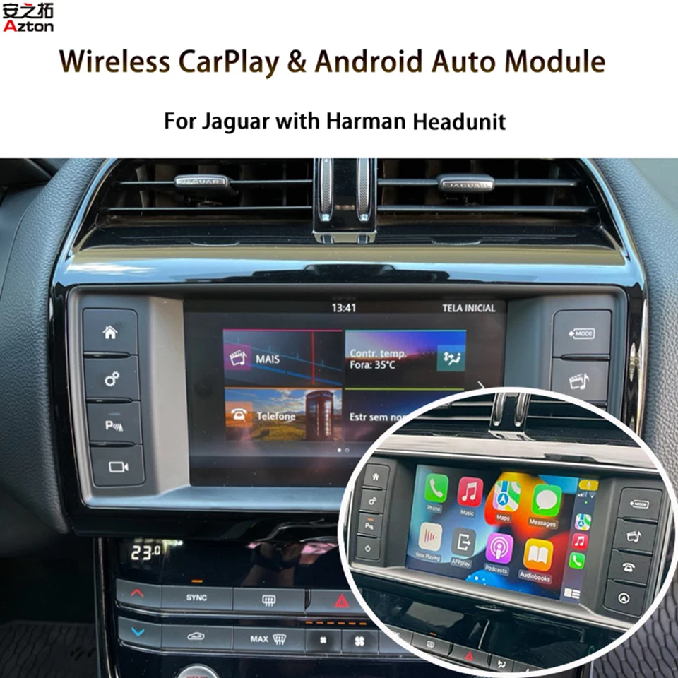 Car Multimedia Upgrade CaPlay In OEM Screen for Jaguar XE XJ F-PACE  E-PACE F-TYPE with Harman Radio Airplay Android Auto Box