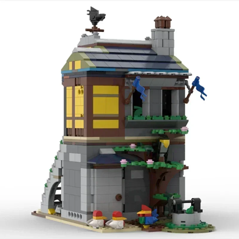 ストリートビューモデル Moc ビルディングレンガ中世商人の家技術モジュラーブロックギフトクリスマスおもちゃ DIY セットアセンブリ