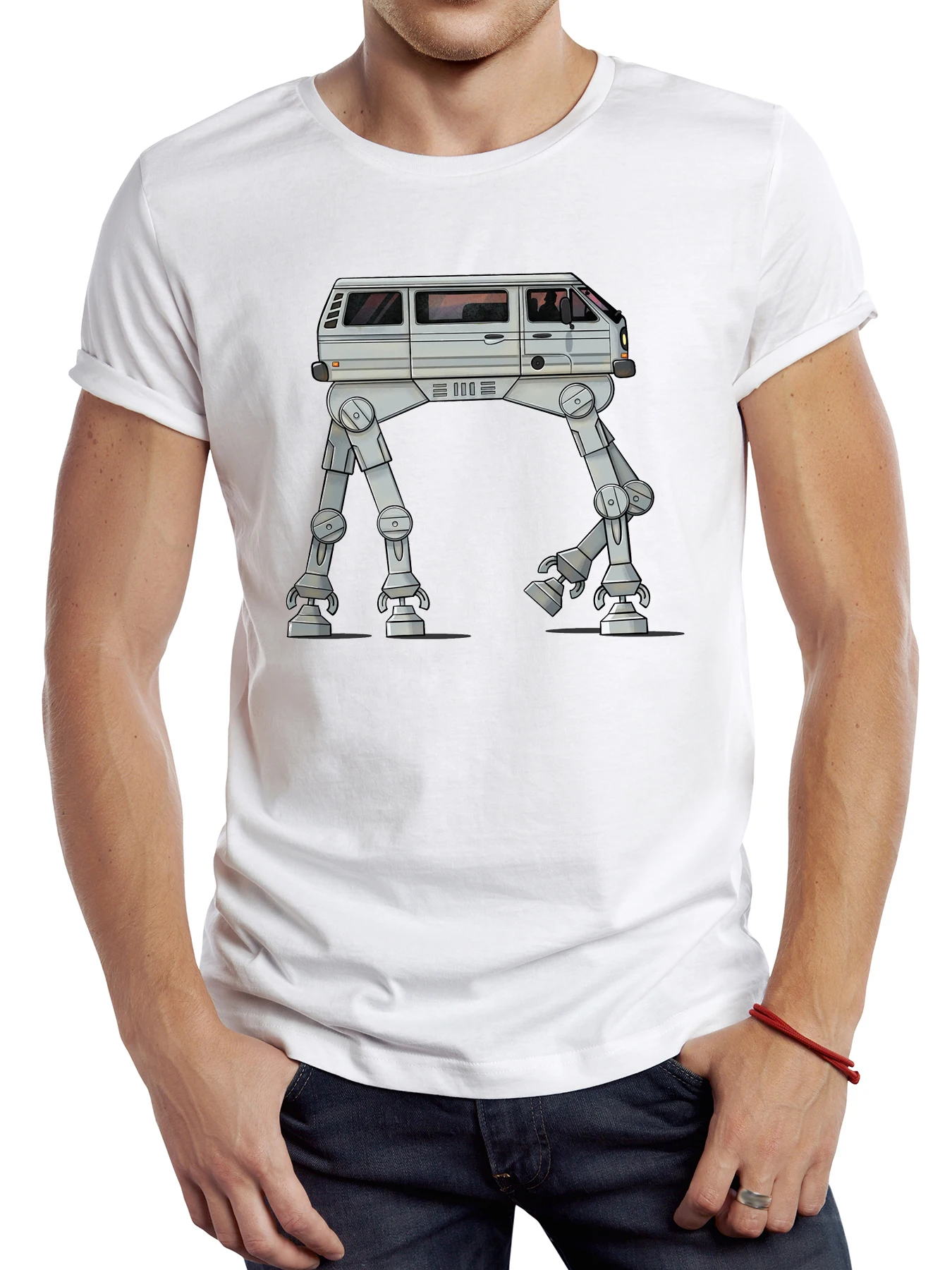 TEEHUB Vintage T3 Walker Vanagon Men T Shirt Casual Male Tops Hipster Retro Camper Van Robot Printed Tee