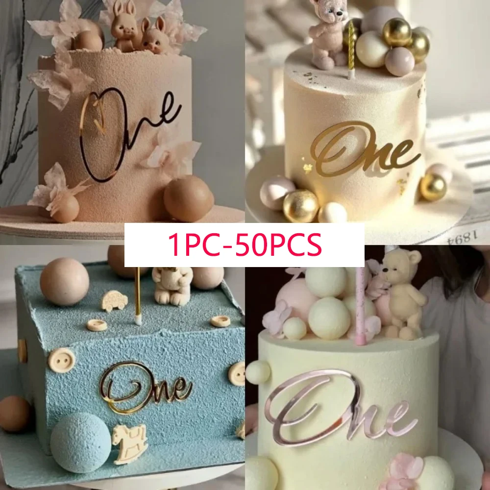 

1 шт.-50 шт., топперы для детского душа, акриловые золотые детские топперы для торта на день рождения для детей, украшения для торта на день рождения