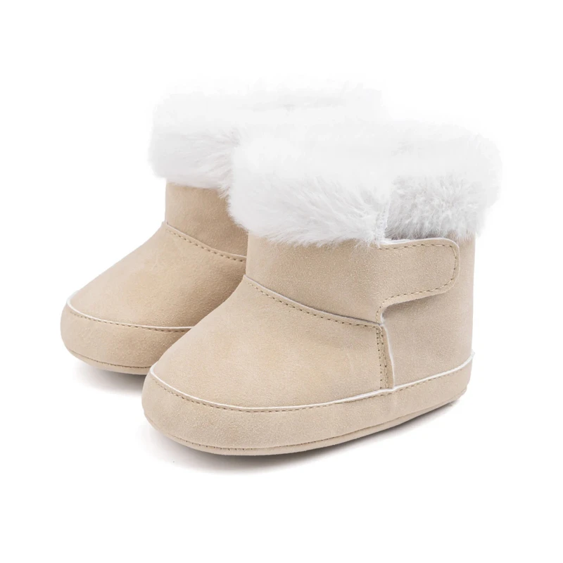 

Baby Winter Girls Boys Soft Sole Non-Slip First Walking Shoes Boots Toddler Shoes Warm Solid Color Indoor Casual Walking Shoes