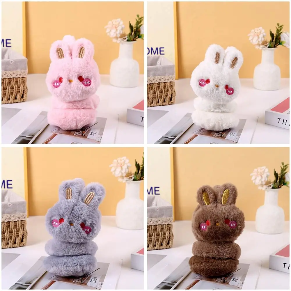 

Cute Winter Warm Rabbit Earmuffs Windproof Retractable Plush Ear Warmers Foldable Cycling Ear Covers for Women Girls