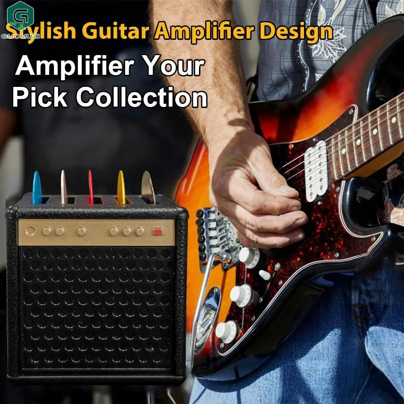 حامل اختيار جيتار محمول مطبوع ثلاثي الأبعاد مقاوم للماء والغبار منظم يختار التخزين وعرض الهدايا