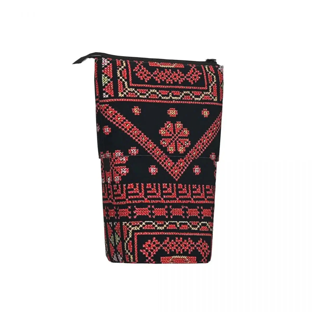 Three Flowers Palestinian Embroidery ReversiblePencilCases Pen Holder StorageLarge Storage Pen Box Pencil Bag for Boy Girl Gifts