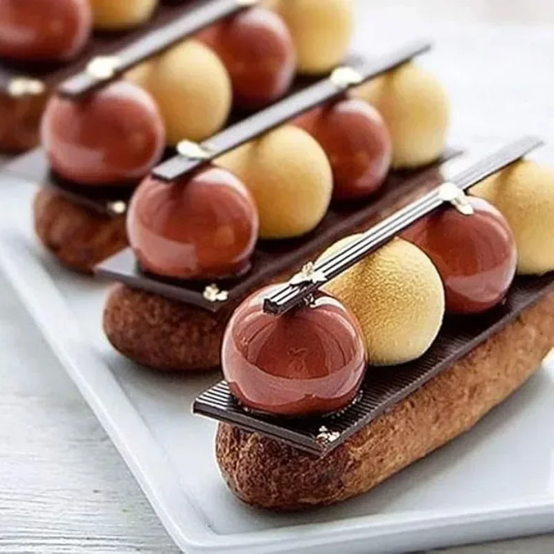 Image 4: Moule sphère 3D en Silicone pour Mousse, gâteau, cuisson en forme de boule, Dessert français, truffe au chocolat, outils de pâtisserie, accessoires de cuisine