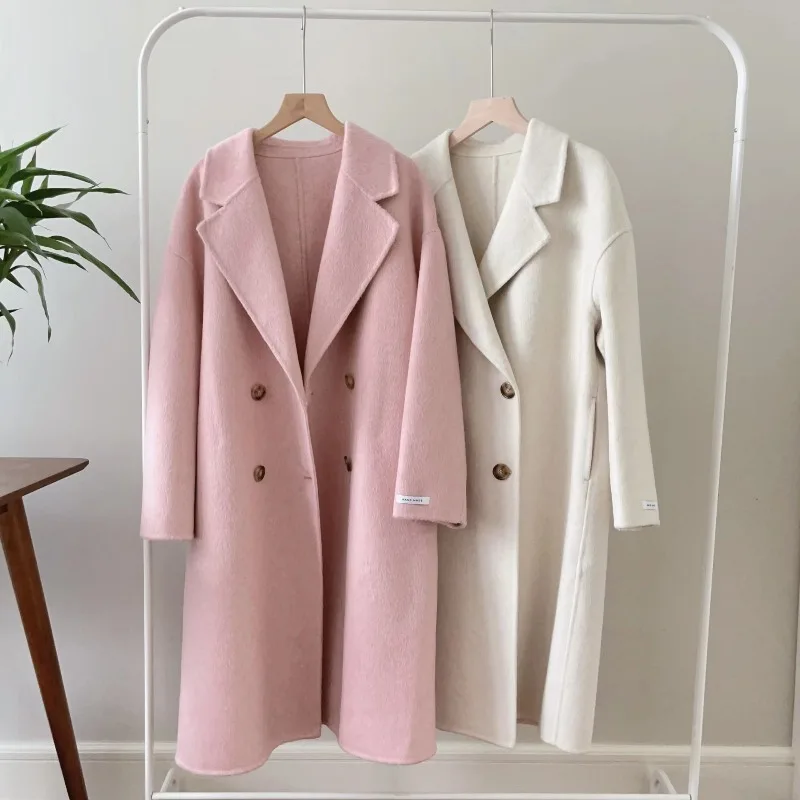 Woman Wool Coat Mid-length Double Sided Cashmere Coat Autumn Winter Korean Version Loose Versatile Double-breasted Woolen Coat